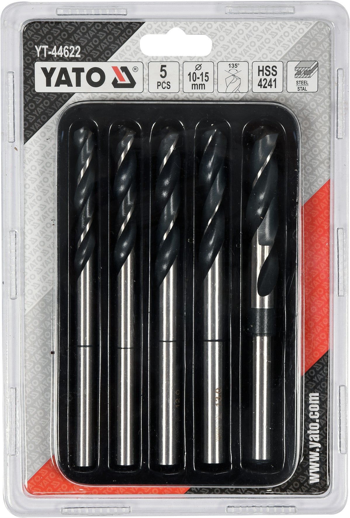 5PCS TWIST DRILL SET 10-15MM (YT-44622)
