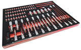 TOOL CABINET ON WHEELS XXL | METAL WORKTOP | WITH TOOLS | 7 DRAWERS / 1 DOOR (H7008)