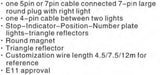 TRAILER LAMPS WITH TRIANGLE REFLECTORS | MAGNETIC | WITH PLUG | 2 PCS. (MTL101C)