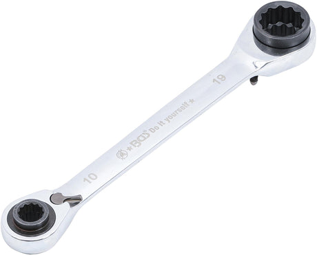 DOUBLE ENDED RATCHET WRENCH | 4-IN-1 | 10 X 13-17 X 19 MM (30007)