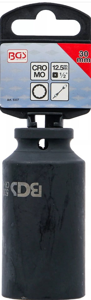 IMPACT SOCKET, 12-POINT, DEEP | 12.5 MM (1/2") DRIVE | 30 MM (5337)