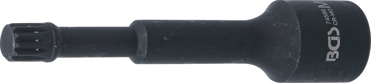 SPECIAL IMPACT BIT SOCKET | LENGTH 115 MM | 12.5 MM (1/2") DRIVE | SPLINE (FOR XZN) M12 | FOR VAG (74588)