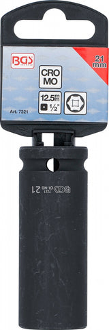 IMPACT SOCKET HEXAGON, DEEP | 12.5 MM (1/2") DRIVE | 21 MM (7221)