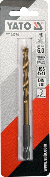 METAL DRILL WITH HEX SHANK 6,0MM TITAN (YT-44764)