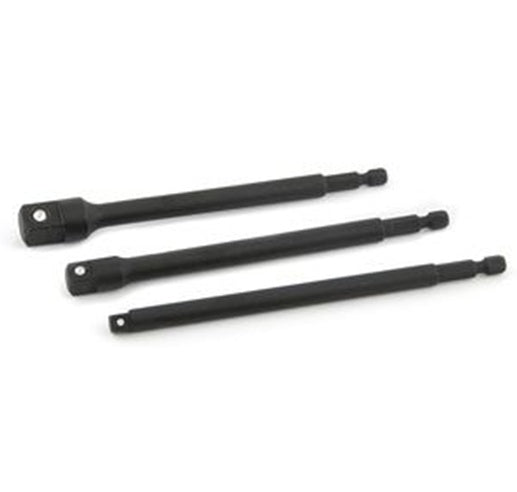 LONG ADAPTER SET FROM 1/4" (6.3 MM) TO SOCKETS 1/4" - 3/8" - 1/2", 150 MM (SA03)