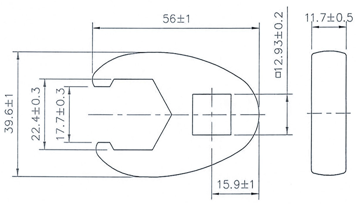 CROWFOOT SPANNER | 12.5 MM (1/2") DRIVE | 22 MM (1757-22)