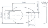 CROWFOOT SPANNER | 12.5 MM (1/2") DRIVE | 22 MM (1757-22)