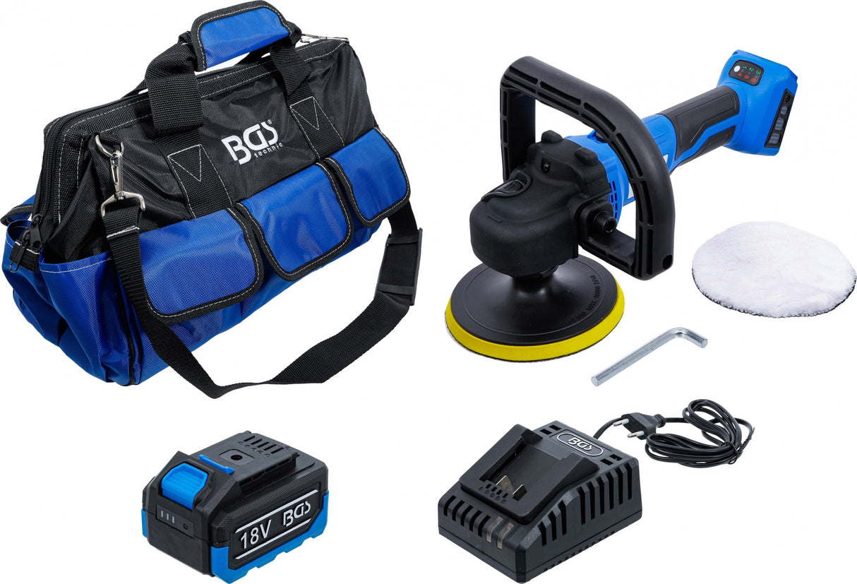 CORDLESS POLISHER AND GRINDER SET | BRUSHLESS | 18 V | WITH RECHARGEABLE BATTERY AND QUICK CHARGER (7395)