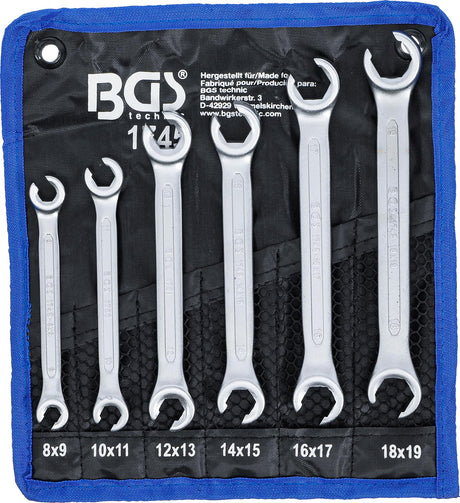 DOUBLE RING SPANNER SET, OPEN TYPE | 8 X 9 - 18 X 19 MM | 6 PCS. (1745)