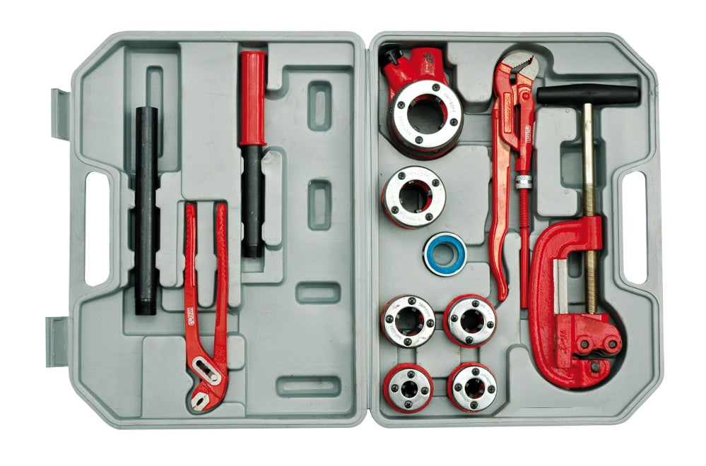 PIPE THREADING SET WITH ACCESSORIES | 12 PCS. (55800)