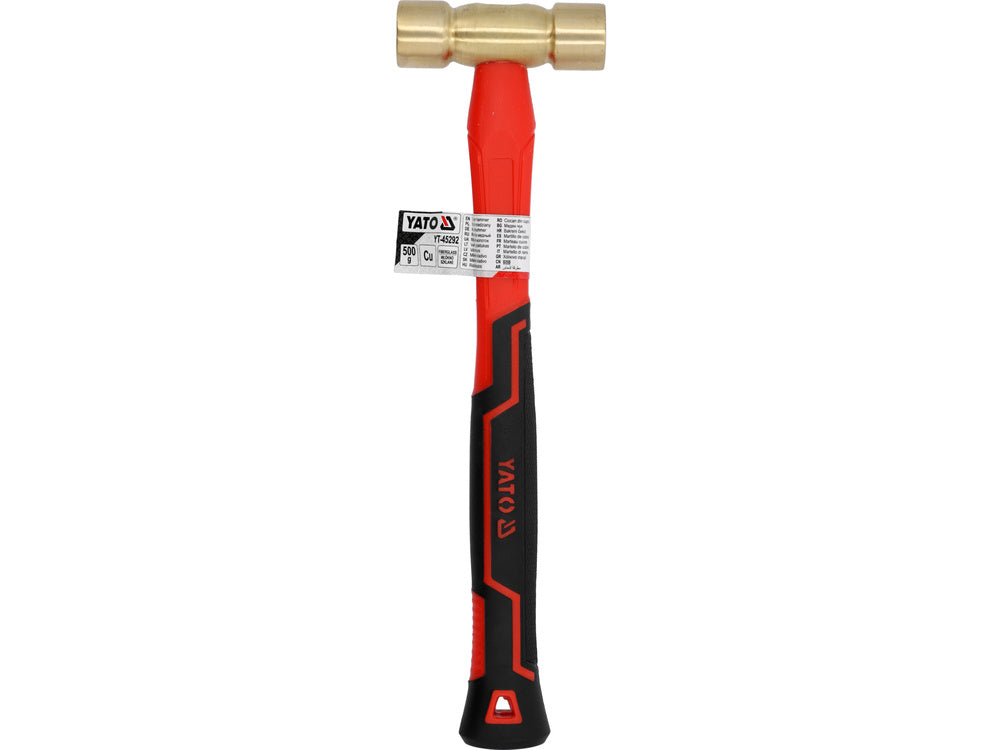 BRASS HAMMER WITH FIBERGLASS HANDLE 500G (YT-45292)