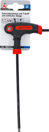 T-HANDLE L-TYPE WRENCH | INTERNAL HEXAGON / INTERNAL HEXAGON WITH BALL HEAD | 5 MM (7882-5)