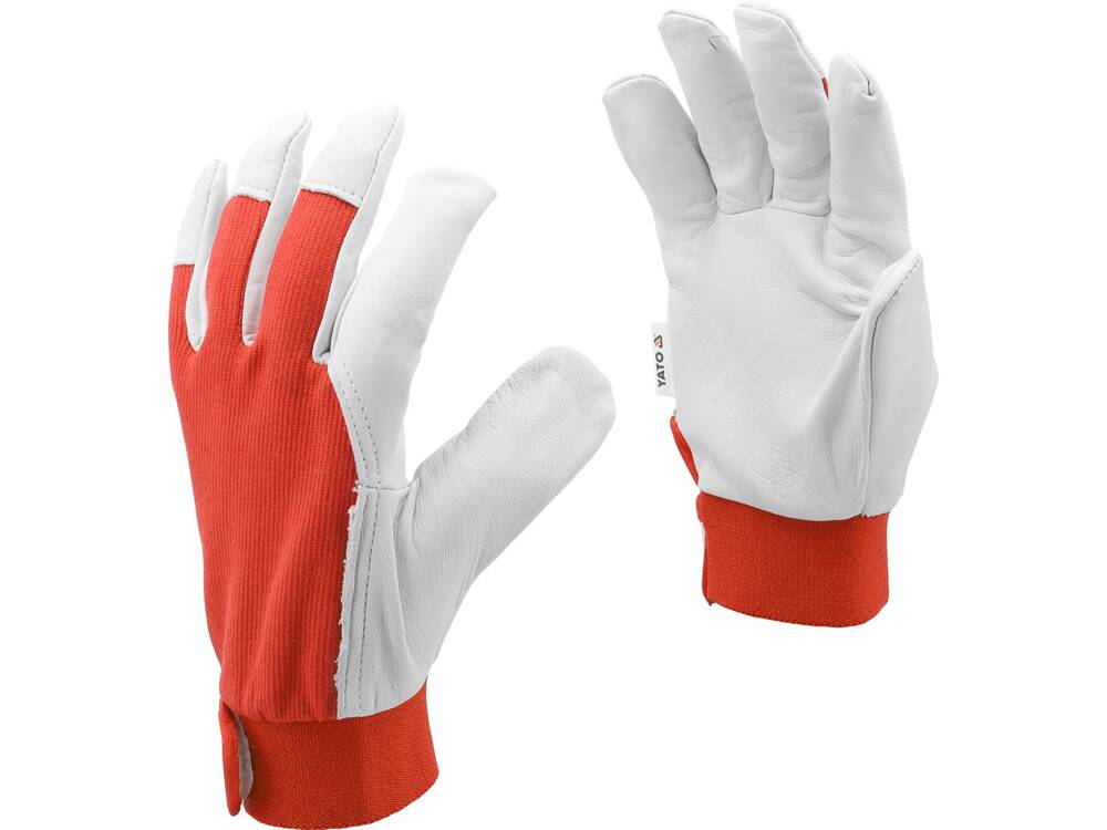 LEATHER ASSEMBLY GLOVES SIZE 9 RED (YT-746419)