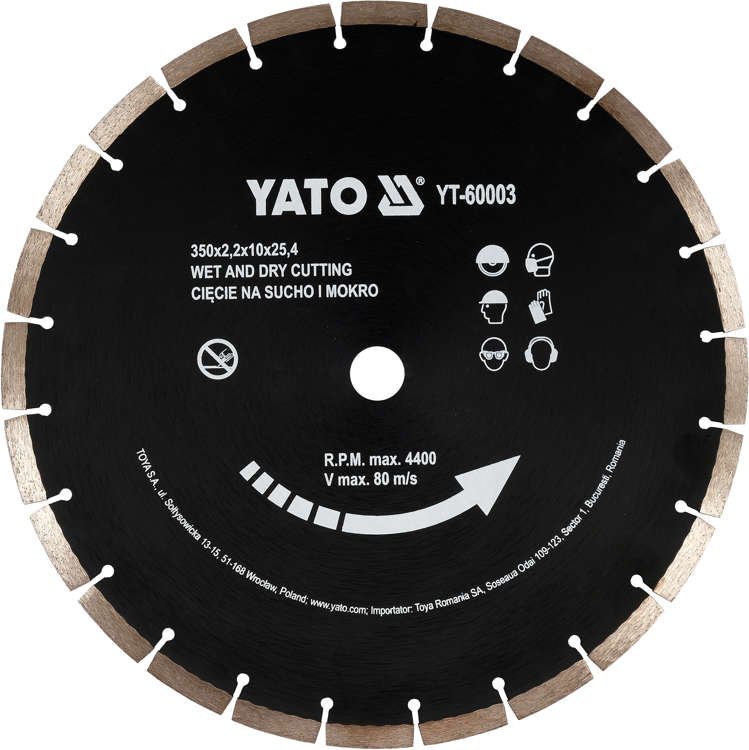 DIAMOND BLADE FOR CONCRETE 350X25,4MM (YT-60003)
