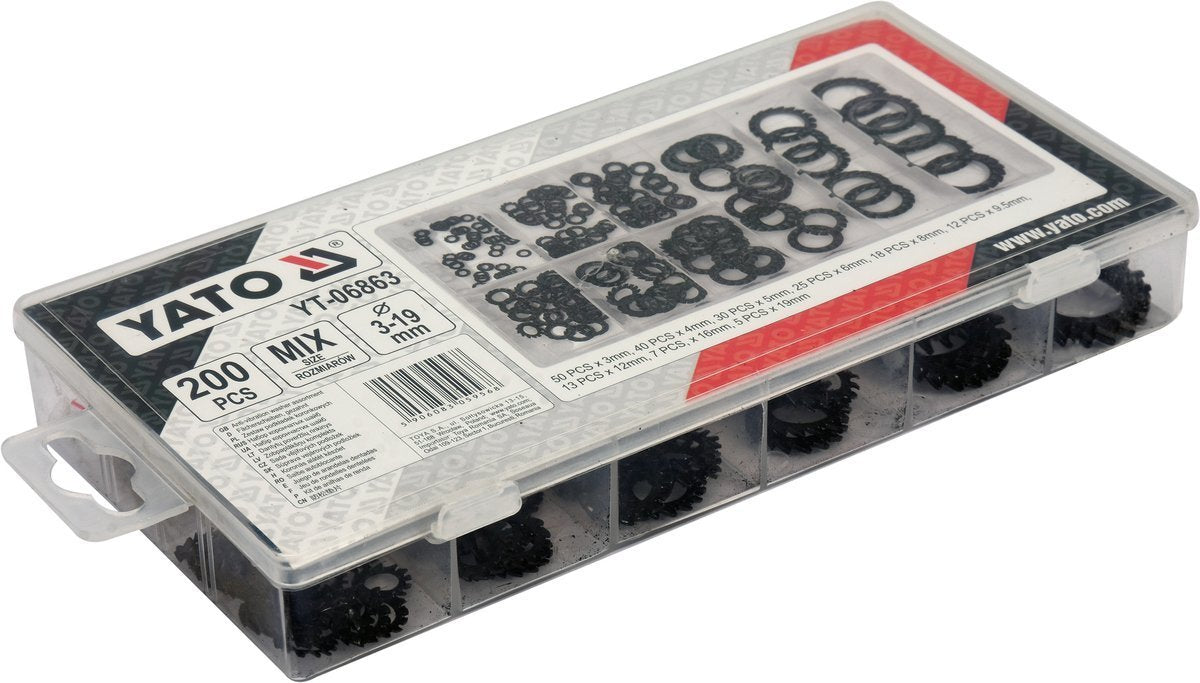 ANTI-VIBRATION WASHER SET | MIX / 3 - 19 MM | 200 PCS. (YT-06863)