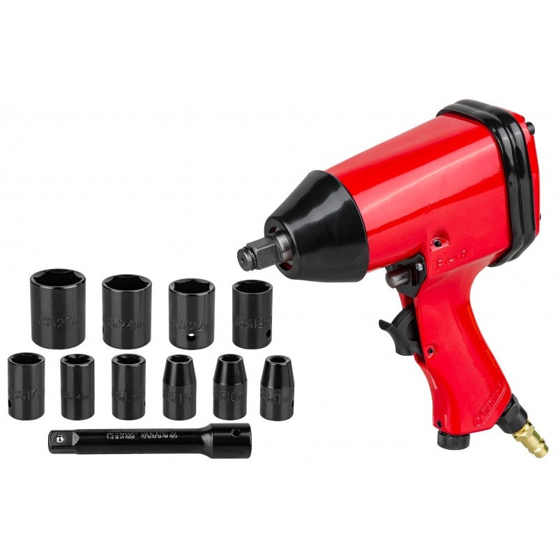 PNEUMATIC IMPACT WRENCH WITH TOOL SET | 12.5 MM (1/2") | 17 PCS. (LX500)