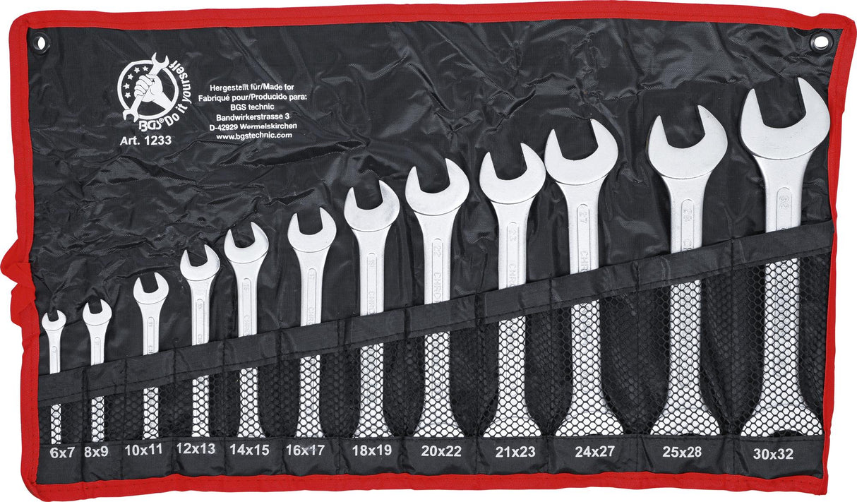 DOUBLE OPEN END SPANNER SET | 6 X 7 - 30 X 32 MM | 12 PCS. (1233)