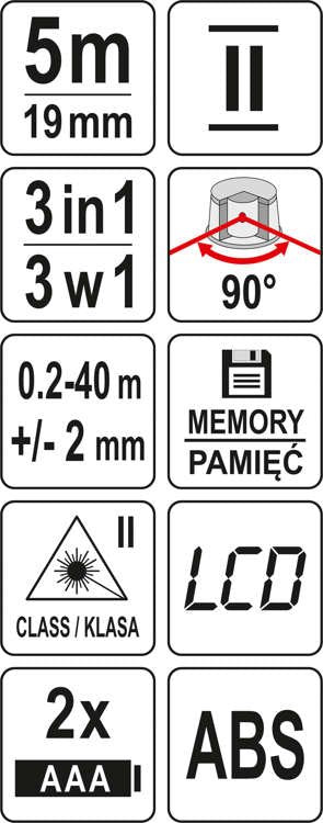LASER DISTANCE METER W/ MEASURING TAPE (YT-73122)