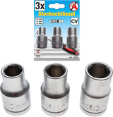 SOCKET SET | 12.5 MM (1/2") DRIVE | 10 - 11 - 13 MM | 3 PCS. (15123)