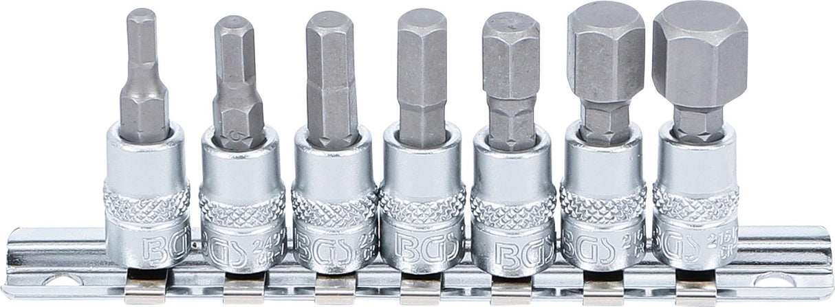 BIT SOCKET SET | 6.3 MM (1/4") DRIVE | INTERNAL HEXAGON 4 - 12 MM | 7 PCS. (2161)