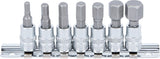 BIT SOCKET SET | 6.3 MM (1/4") DRIVE | INTERNAL HEXAGON 4 - 12 MM | 7 PCS. (2161)