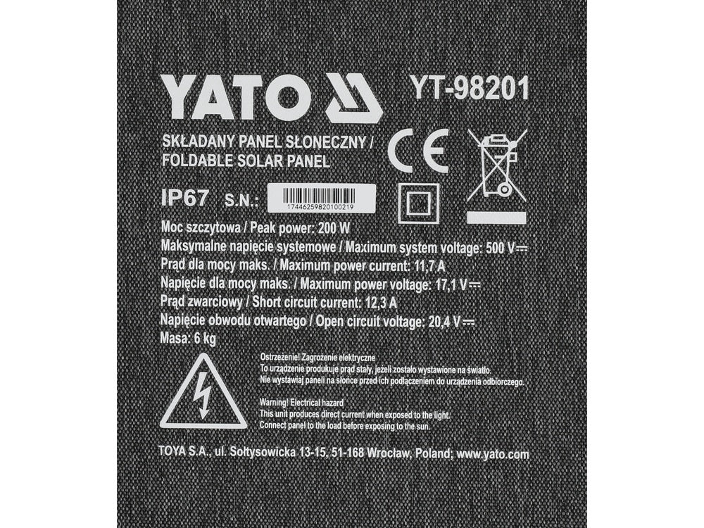 FOLDABLE SOLAR PANEL 200W 4IN1 (YT-98201)