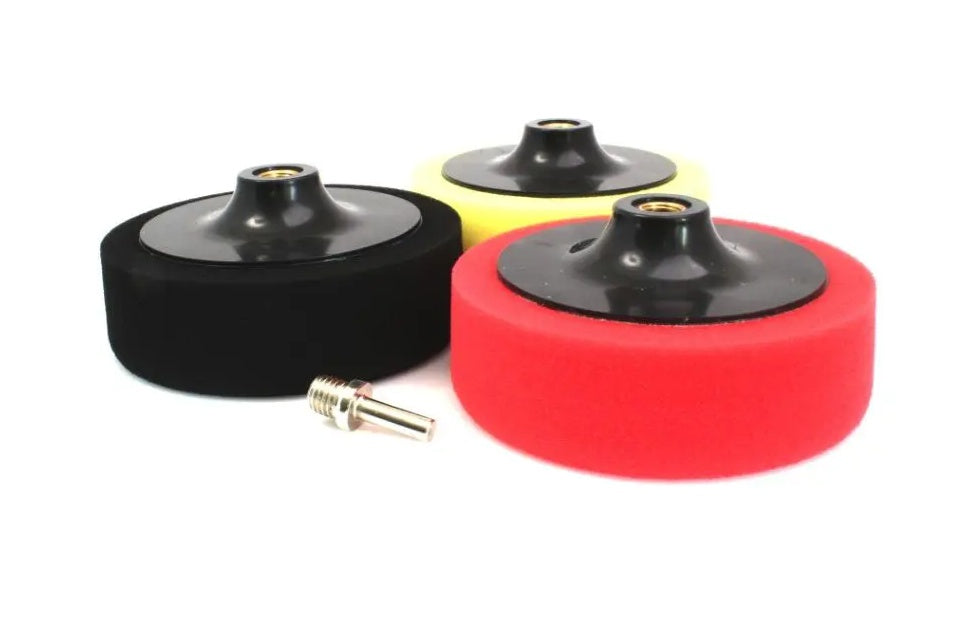 POLISHING PAD SET | BLACK / ORANGE / YELLOW | M14 | 150 MM (CB018)