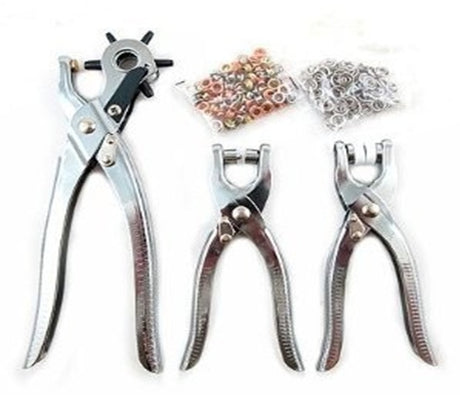 HOLE PUNCH AND RIVETING PLIERS SET WITH RIVETS 128 PCS. (SK1732)
