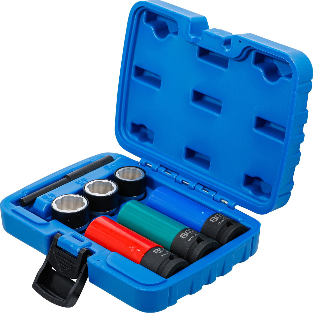 TWIST SOCKET SET (SPIRAL PROFILE) / SCREW EXTRACTOR & IMPACT SOCKET SET | 12.5 MM (1/2") DRIVE | 17 / 19 / 21 MM | 7 PCS. (7510)