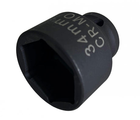 IMPACT SOCKET HEX | 12.5 MM (1/2") | 34 MM (S12-34)