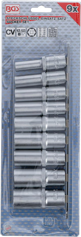 SOCKET SET, HEXAGON, DEEP | 12.5 MM (1/2") DRIVE | 10 - 24 MM | 9 PCS. (2223)