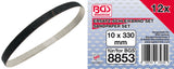 GRINDING BELT SET | FOR BGS 8853 | 10 MM X 330 MM | K 60 - 80 - 120 | 12 PCS. (8853-1)