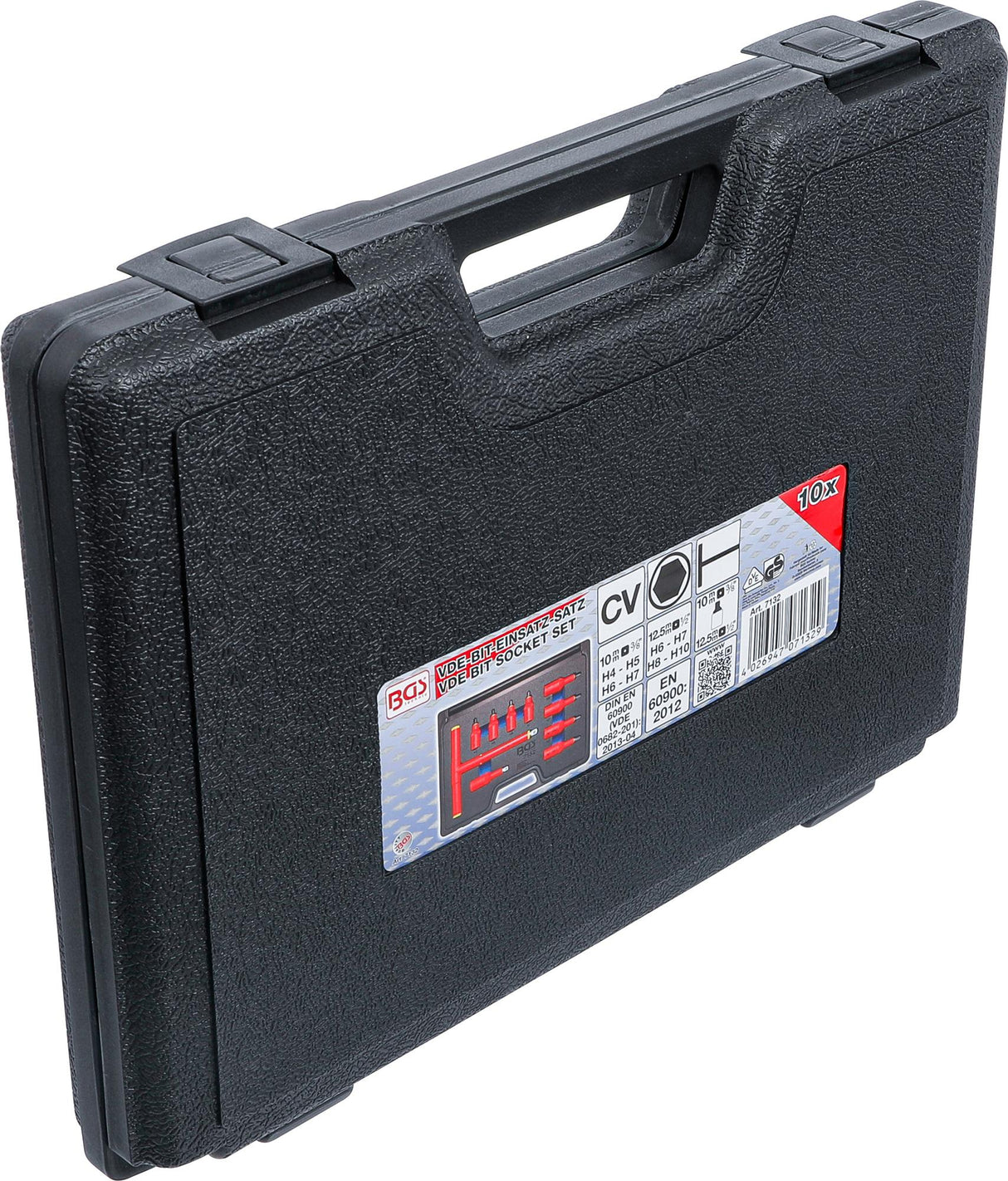 VDE BIT SOCKET SET | 10 MM (3/8") / 12.5 MM (1/2") DRIVE |INTERNAL HEXAGON 4 - 10 MM | 10 PCS. (7132)
