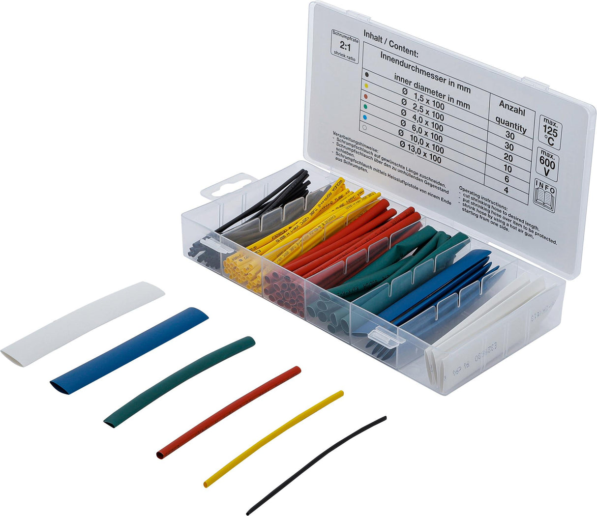 SHRINK TUBE ASSORTMENT | COLOURED | 100 PCS. (8123)