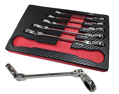RATCHET BOX-END WRENCHES | FLEX DOUBLE-SIDED | 8 X 9 - 18 X 19 MM | 6 PCS. (FRS6)