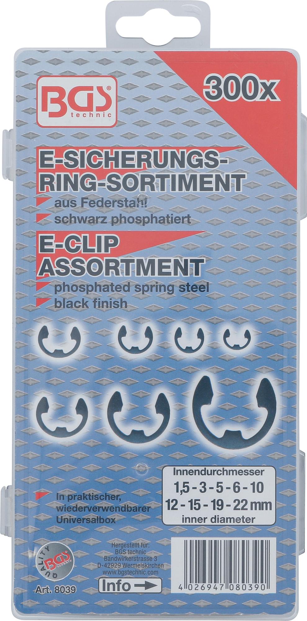 METRIC E-CLIP ASSORTMENT | 1.5 - 22 MM | 300 PCS. (8039)