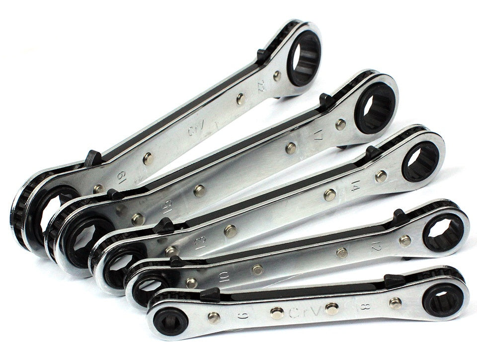 DOUBLE-SIDED RATCHET WRENCH SET | 6X8-19X22 MM | 5 PCS. (1450V)