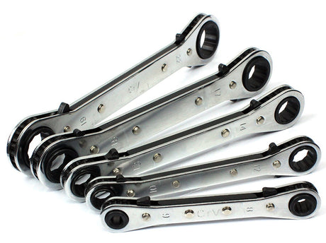 DOUBLE-SIDED RATCHET WRENCH SET | 6X8-19X22 MM | 5 PCS. (1450V)
