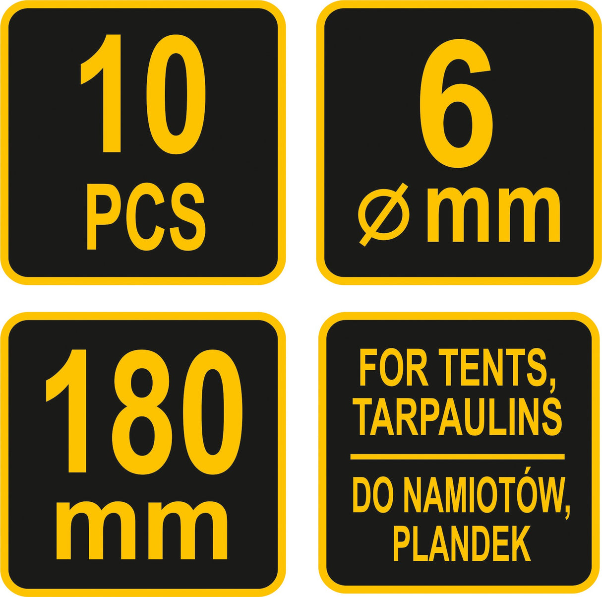 METAL PINS / HOOKS FOR TARPAULIN FASTENING | 180 MM | 10 PCS. (85185)