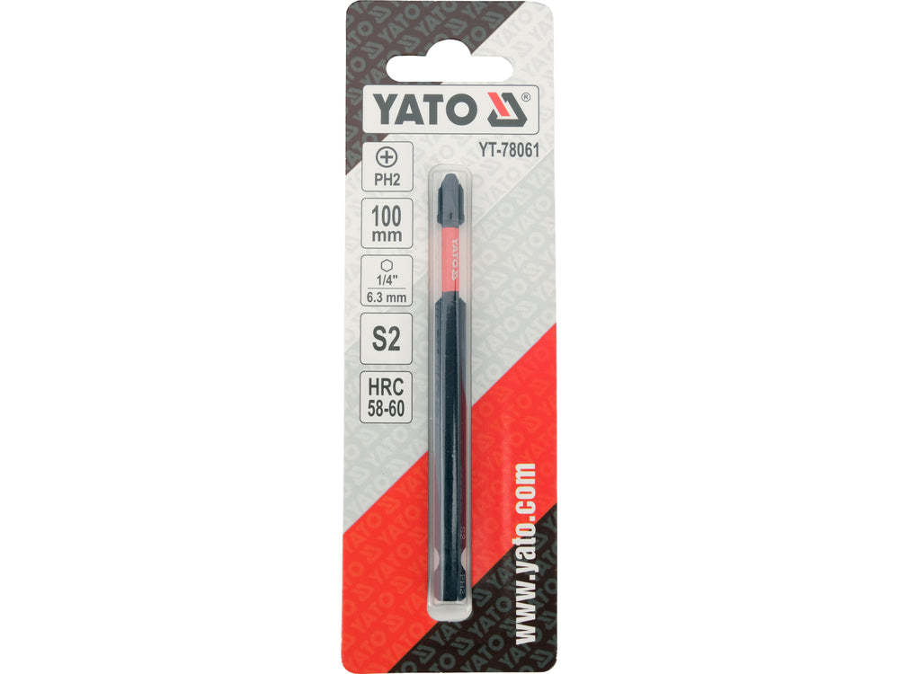 IMPACT BIT 100 MM LONG | 1/4" | PH2 | 1 PC (YT-78061)