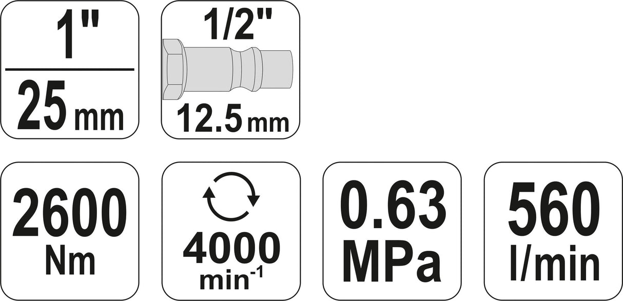 PINLESS HAMMER IMPACT WRENCH 1" 2600NM (YT-0959)