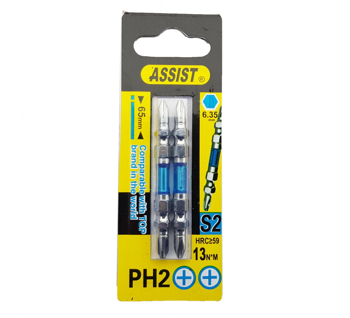 BIT SET S2 | DOUBLE-SIDED | PH2/PH2 X 65 MM | 2 PCS. (A106HH)