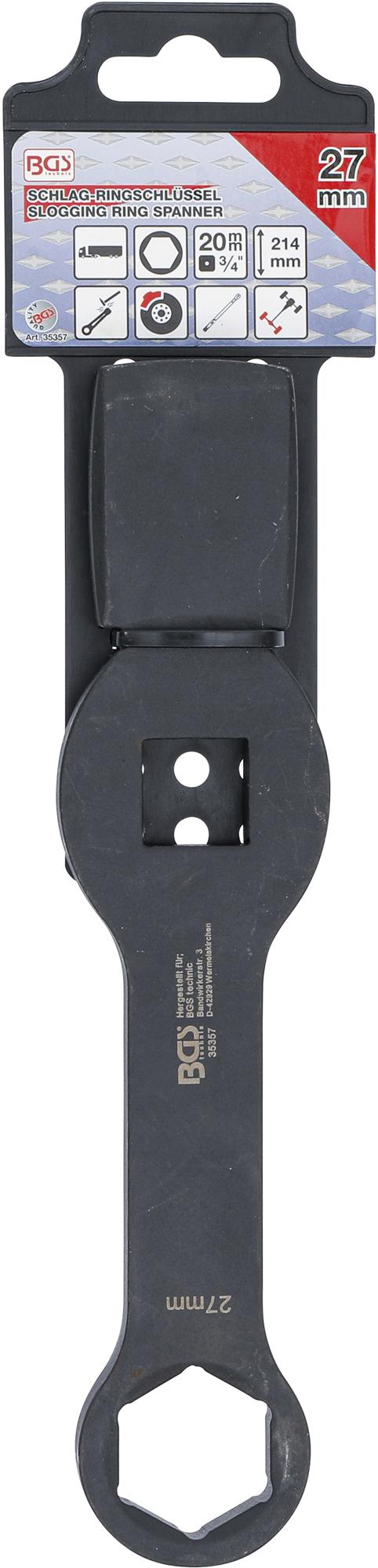 SLOGGING RING SPANNER | HEXAGON | WITH 2 STRIKING FACES | 27 MM (35357)