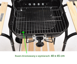 OUTDOOR BARBECUE / GRILL | WITH LID AND GRATES | WOODEN SHELVES (99581)