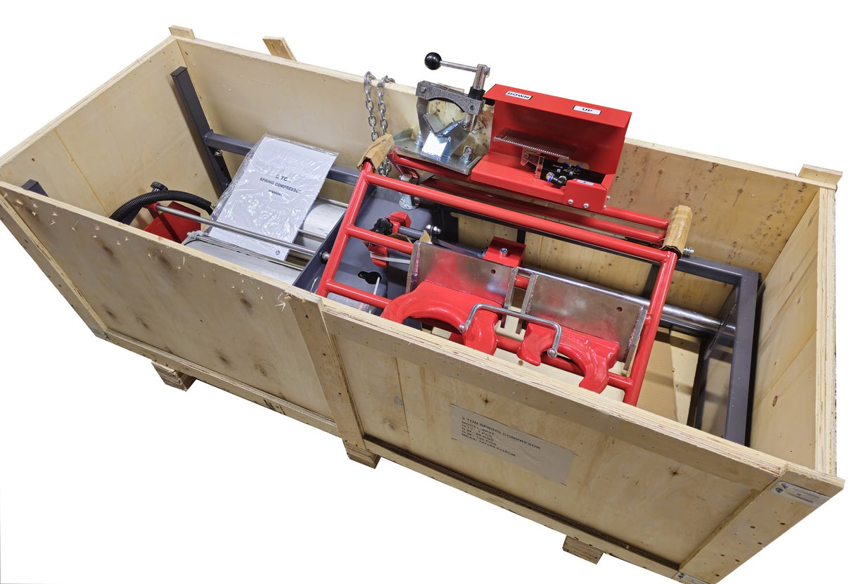PNEUMATIC STRUT SPRING COMPRESSOR STATION | DOUBLE CYLINDER | WITH SAFETY LOCK | 2000 KG (SP2T)