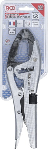 LOCKING GRIP PLIERS | 4-WAY ADJUSTABLE | SWIVEL TIPS | FRENCH TYPE | 250 MM (7086)