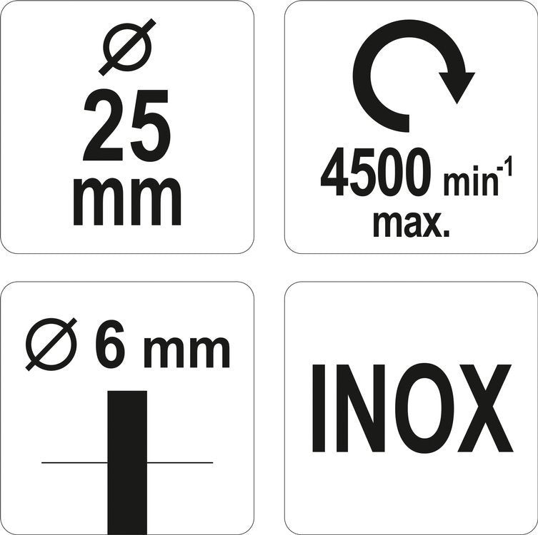 CUP BRUSH 25MM INOX FOR DRILL (YT-47496)