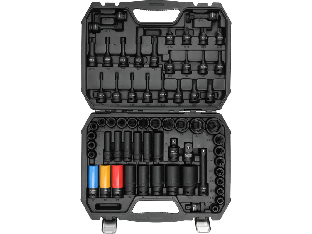 IMPACT SOCKET AND BIT SET | 1/2" | WITH ADAPTORS | 64 PCS | 10 - 32 MM (YT-10260)