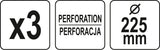 PERFORATED ABRASIVE DISC 225MM 3PCS P60 (YT-846003)