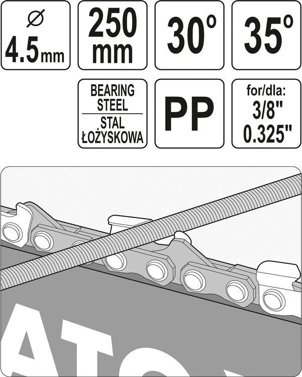 CHAIN SAW FILE WITH GUIDE 4.5MM (YT-85036)